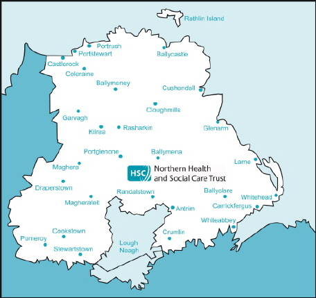 Map showing Antrim branch location