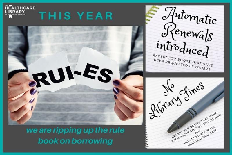 This year we are ripping up the rule book on borrowing. Automatic renewals introduced except for books that have been requested by others. No library fines except for books that have been requested by others and are returned after the amended due date.
