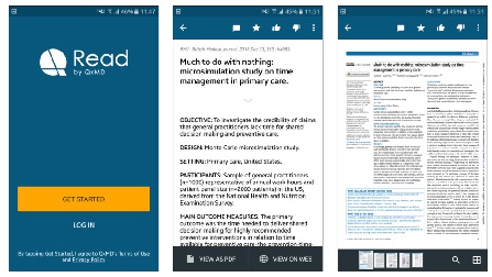 Screens from Read App