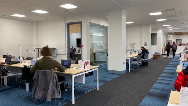 Library with people and spaces